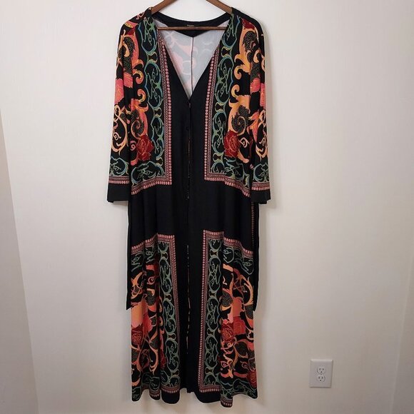 Reborn Plus Size 2X Boho Button Down Maxi Dress - Picture 1 of 11